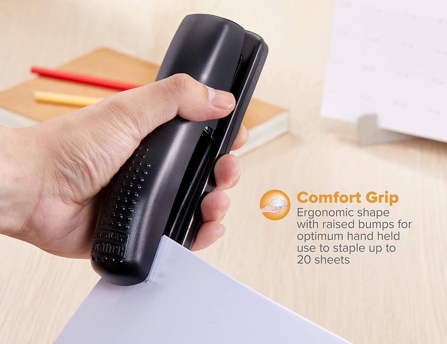 Bostitch Office Ergonomic 20 Sheet Desktop Stapler, Black, 24-Pack