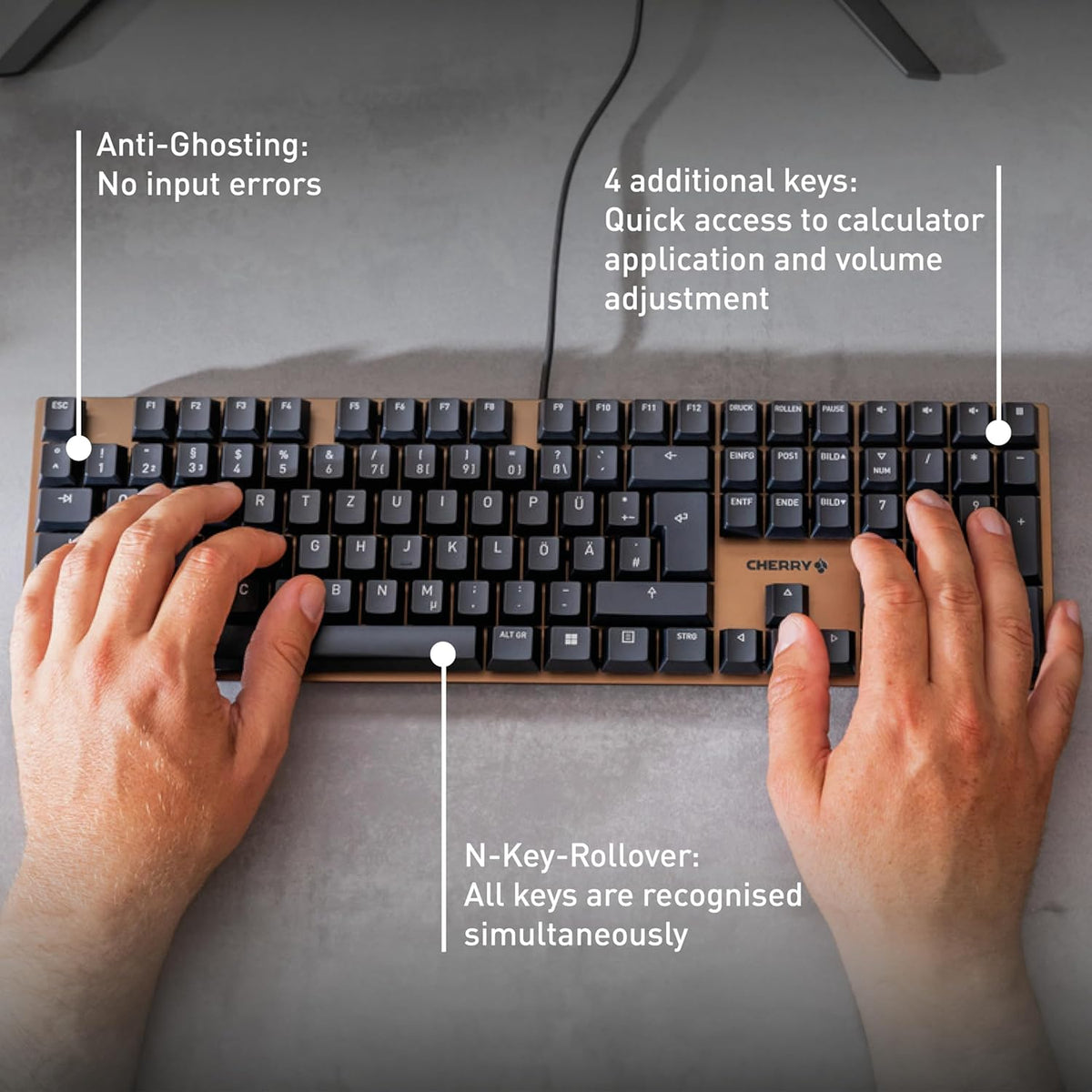 Cherry KC 200 MX Wired Mechanical Office Keyboard MX2A Brown Switches