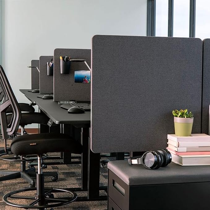Stand Up Desk Store ReFocus Clamp-on Acoustic Desk Divider Privacy Panel That - Image 2