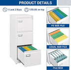 Fesbos 3 Drawers Vertical File Cabinets - Image 8