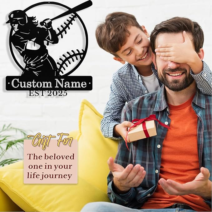 Personalized Softball Metal Sign Custom Player Name Sign Girls Room Decor - Image 5