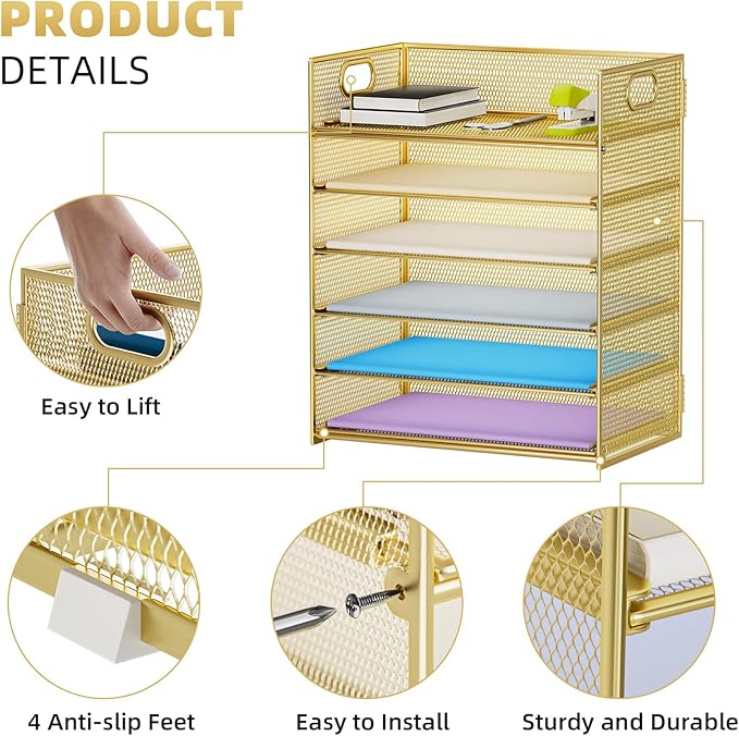 Marbrasse Paper Letter Tray Organizer - Image 3