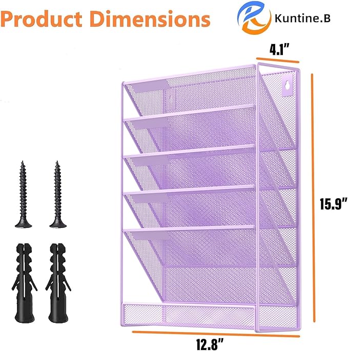 Kuntine.B 6-Tier Wall File Organizer Hanging File Organizer Cubicle Organizer - Image 2