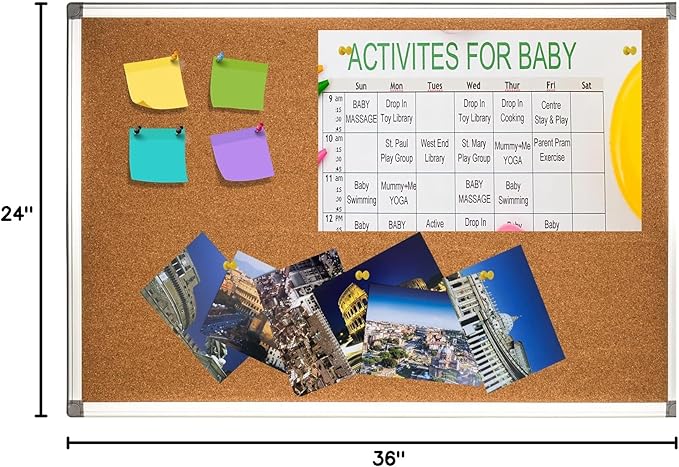 Cork Bulletin Board, Bulletin-Boards, Notes Board, Memo Board, 18 x 24inch - Image 10