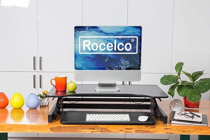 Rocelco 32" Height Adjustable Standing Desk Converter - Image 7