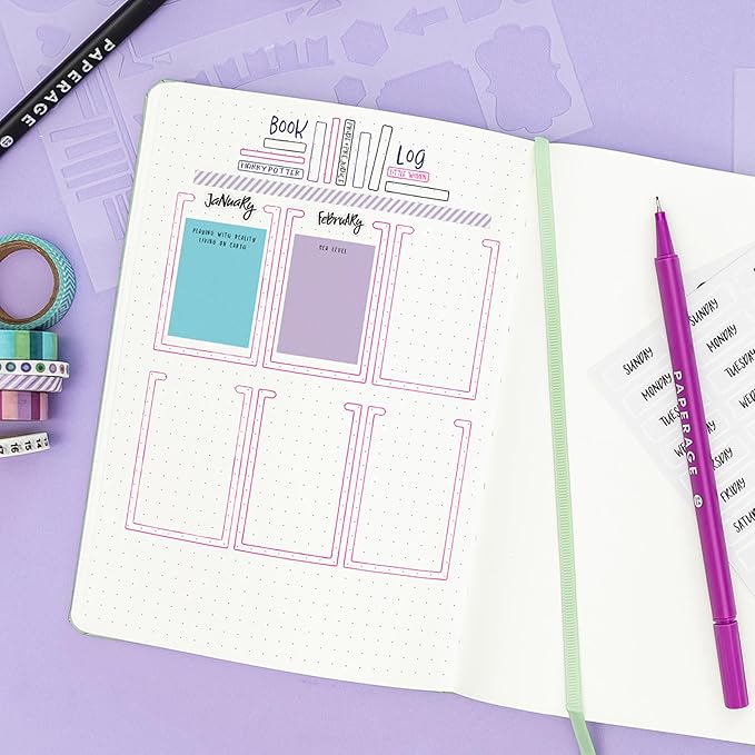 PAPERAGE Dotted Journal Notebook, 160 Pages, Medium 5.6 in x 8 in - Image 6