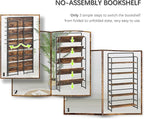 4NM No Assembly Extra Wide 5 Tiers Folding Bookshelf Storage Shelves Vintage - Image 6