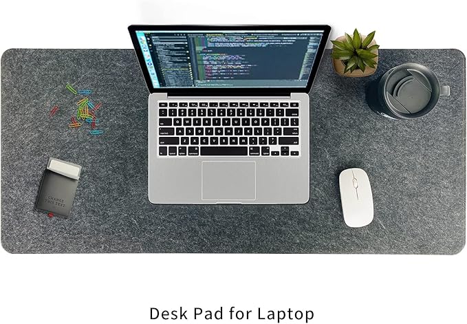 DAWNTREES Non-Slip Felt Desk Mat, 35.5 x 15.7 Inches Large Desk Pad Protector - Image 8