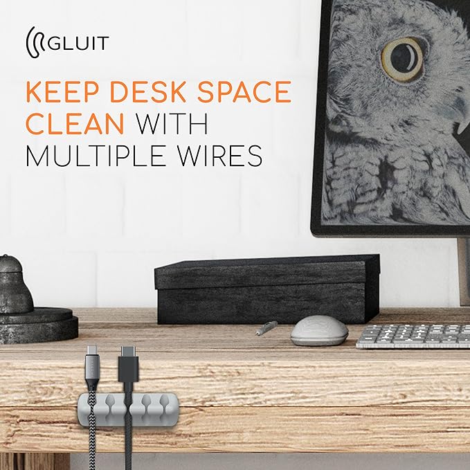 GLUIT Adhesive Desktop Cable Organizer Versatile Cord Holders Wire Clips and - Image 8