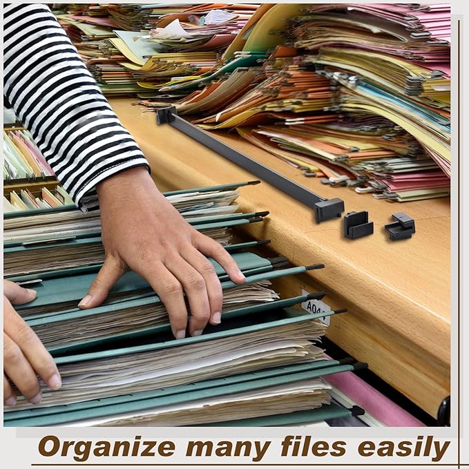 Epakh 4-Piece PVC Black Hanging File Folder Rails - Image 5