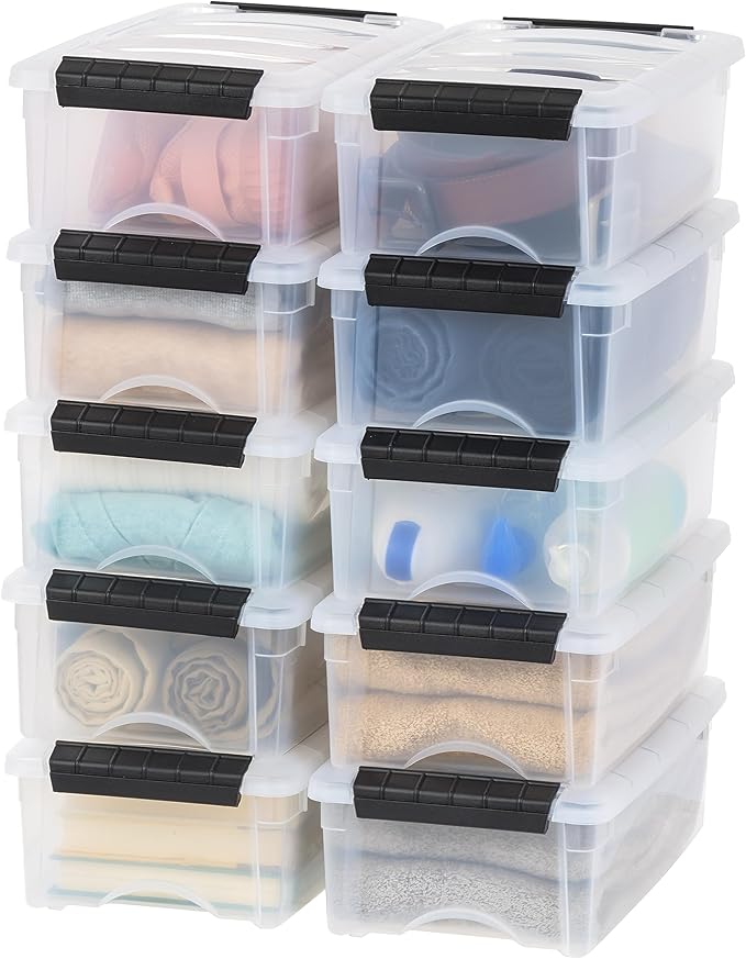 IRIS USA 6 Qt Stackable Plastic Storage Bins by IRISUSA