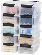 IRIS USA 6 Qt Stackable Plastic Storage Bins by IRISUSA