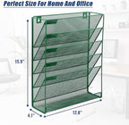 EASEPRES Desk File Organizer Mesh 6-Tier, Hanging Wall Mount Document - Image 2
