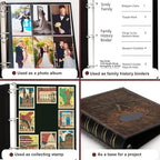 LETVPVOW Vintage Hardback 3 Ring Binder 3 Inch, Professional Leather Binder 3 - Image 5