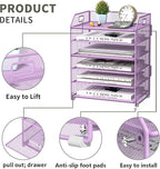 6 Tier Desk Organizer, Heavy-Duty Thick Metal Letter Tray Organizer, Large - Image 3