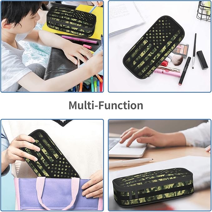 YIJIUWKIS Camo Pencil Box for Kids Adults, Usa Flag Style Pencil Case for Boys - Image 5