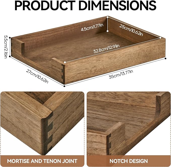 Kirigen Wood Letter-Size Tray Single-Tier- Wooden Tones Collection Front-Load - Image 6
