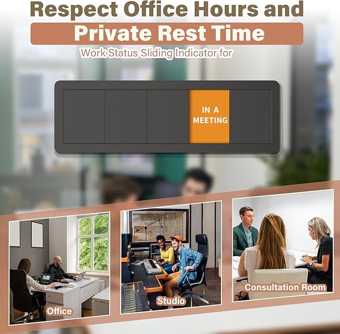 2PK Office Door Signs 6 Options Do Not Disturb, Please Knock, In A Meeting - Image 5