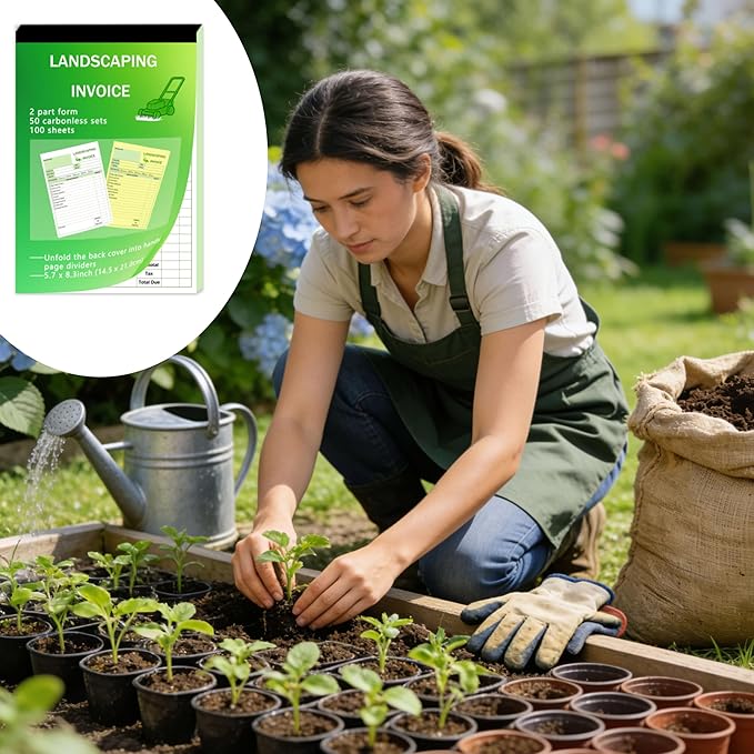 Garden Service Invoice Receipt Book, 2-Part Carbonless Landscaping Invoice Book - Image 5