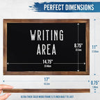 HBCY Creations 11" X 17" Torched Brown Solid Wood Frame Wall Chalkboard - Image 2