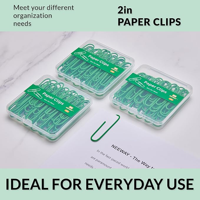 NEEWAY Colorful Large Paper Clips, 2 Inch Jumbo Paper Clips, 3 Pack of 50 - Image 6