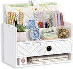 desk organizer with drawer, countertop bill mail organizer, main product view