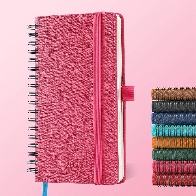 IN-LUXPRO Planner 2026 Daily Weekly and Monthly, 6.5"x3.75", 12 Months Spiral by IN-LUXPRO