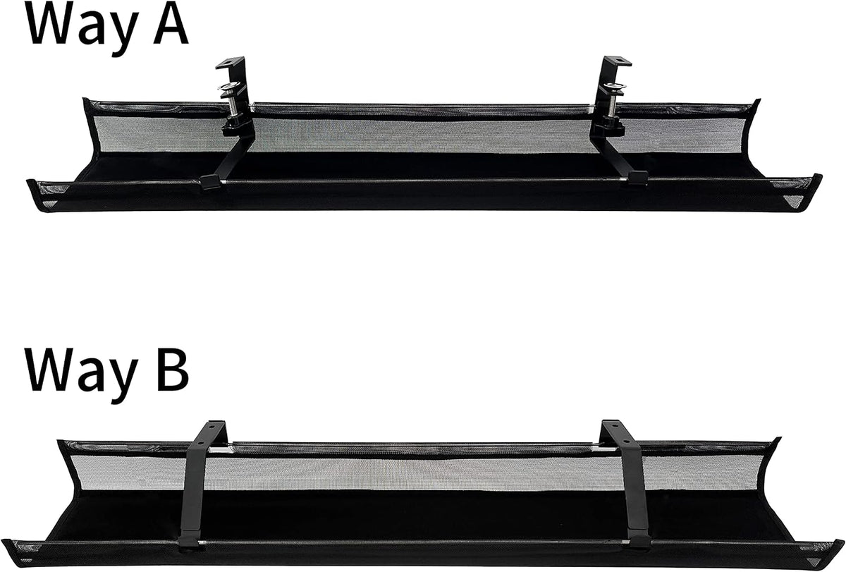 Under Desk 35 Inch Mesh Fabric Cable Management Tray, Power Cable Holder, Cor...