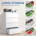 FLIXELIO File Cabinets 4 Drawer, Metal Office Storage Filing Cabinet - Image 4