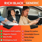 Premium Leather with Magnetic Shut Car Registration and Insurance Card Holder - Image 2