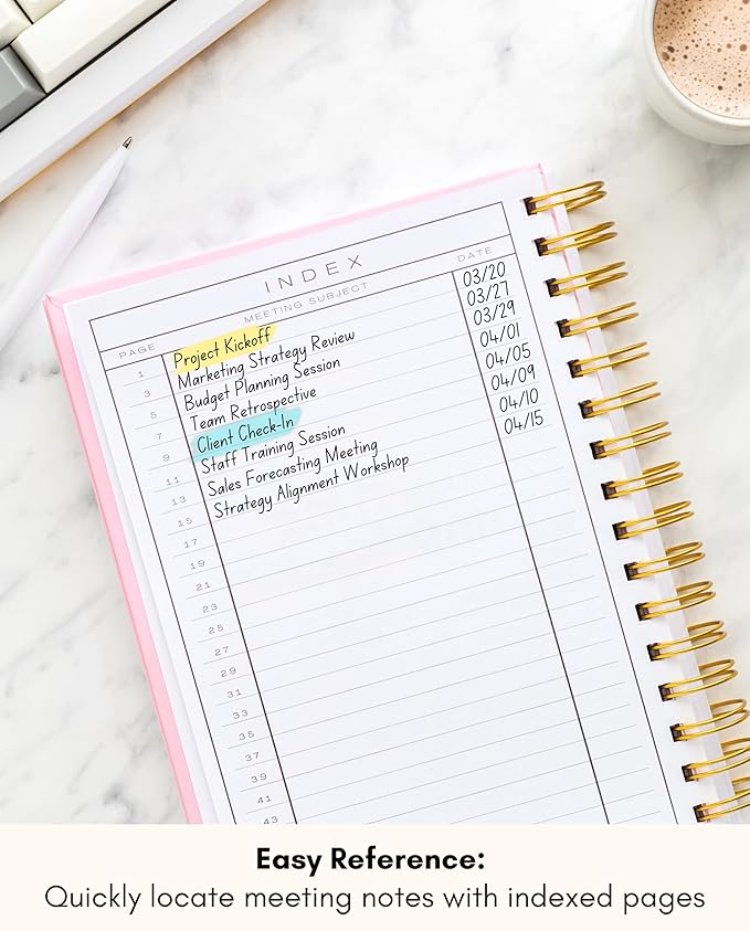 Lamare Meeting Notebook for Work Organization – Perfect Work Notebook for Note - Image 5