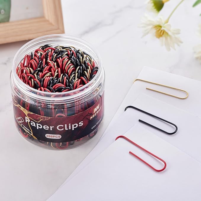 NEEWAY 200pcs Large Paper Clips, 2 Inch Jumbo Paper Clip, Ceative Colored - Image 5