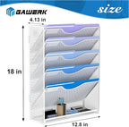 Gawerk 6 Tier Hanging File Organizer, Mesh Wall File Holder Paper Folder Rack - Image 2