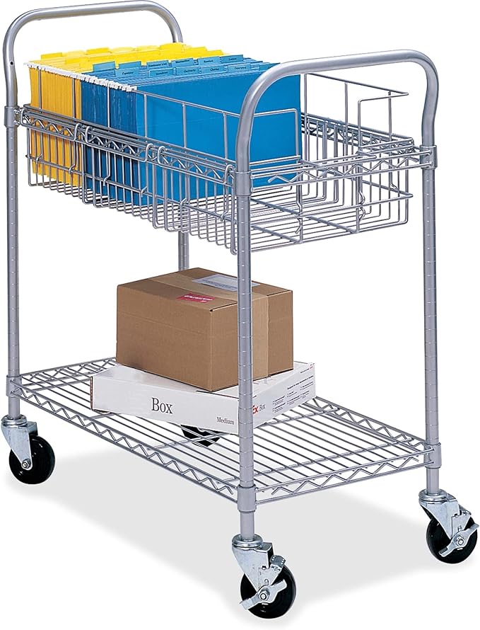Safco 5235GR Wire Mail Cart Holds 75 Legal Folders, Sold Separately by SafcoProducts