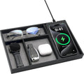 Valet Tray, Built in Wireless Charging Pad, Nightstand Organizer, Two-Toned