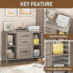 Vabches File Cabinet with 3 Drawers, Farmhouse Lateral File Cabinet Fits Files - Image 5