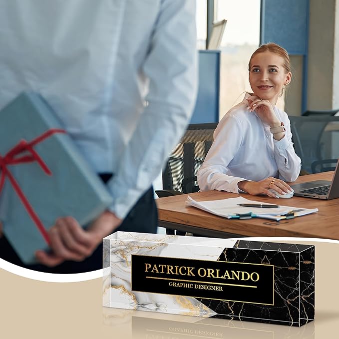 Personalized Name Plate for Desk, Custom Acrylic Desk Name Sign, Office - Image 6