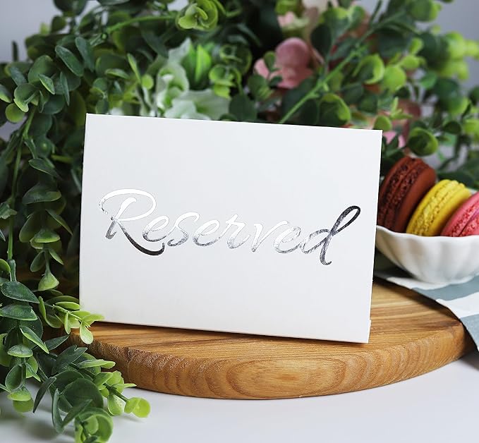 20 Pack Modern White Reserved Table Sign - Image 6