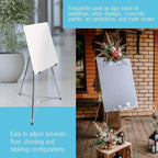 U.S. Art Supply 66" High Gallery Silver Aluminum Display Easel and Presentation - Image 5