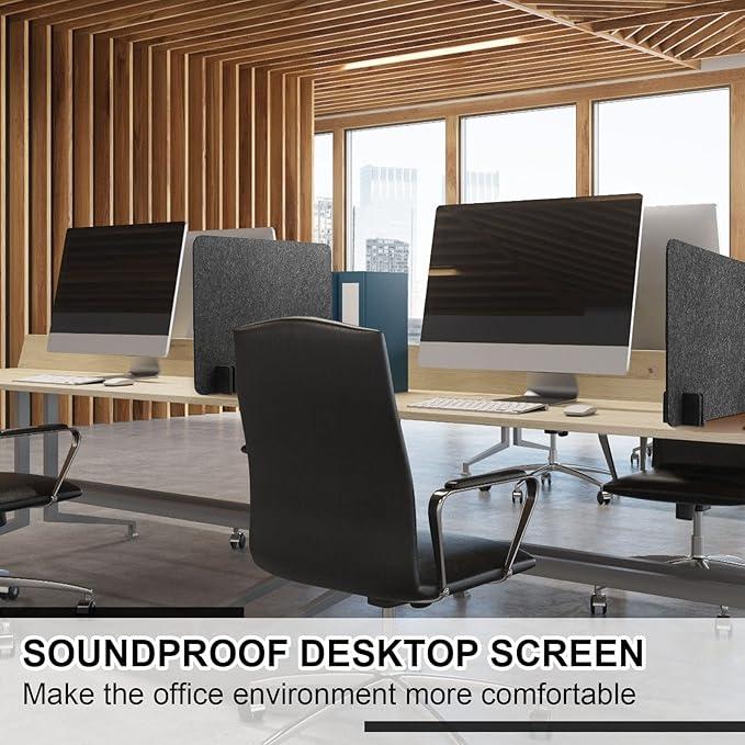 Fabbay 4 Pcs Acoustic Freestanding Desk Divider Desk Partition 16 x 24 Inch - Image 4