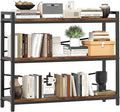 3 Tier Bookshelf 39.37" Width, Dorm Desk Hutch, Desk Shelf, Long Industrial by Homeiju