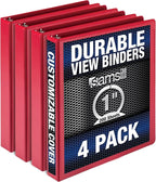 Samsill Durable 1 Inch Binder, Made in the USA, Round Ring Customizable Clear by Samsill