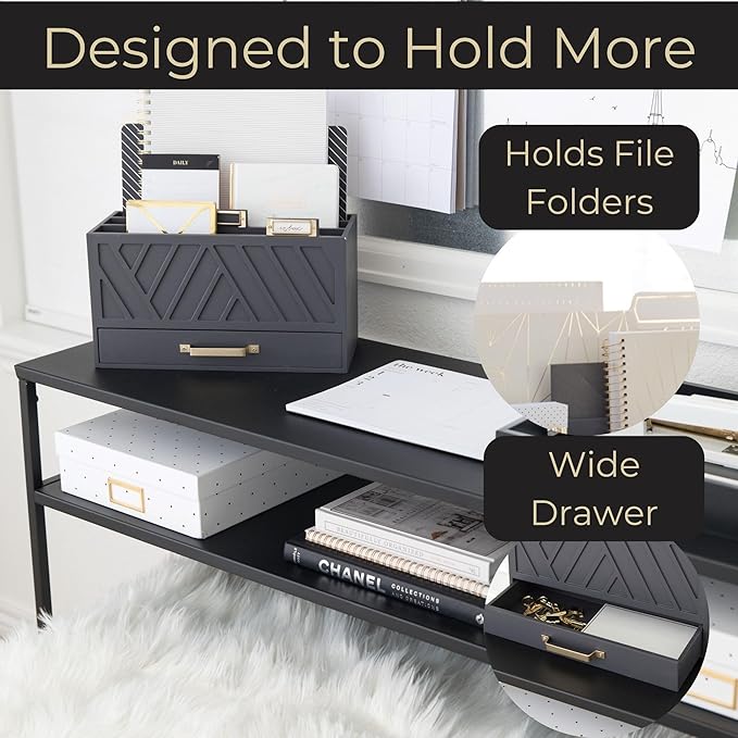BLU MONACO | Grey Three-Tier Desktop Mail Organizer - Image 4