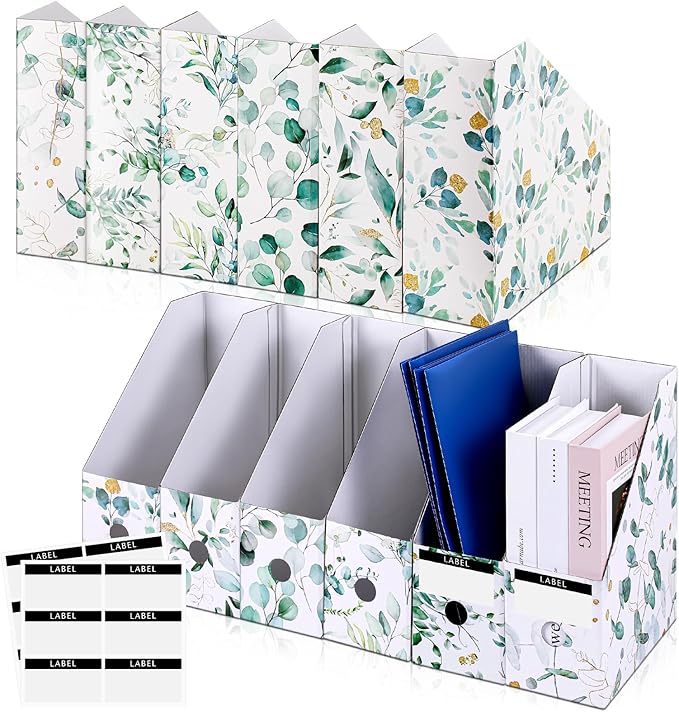 PerKoop 6 Pcs Magazine File Holder Foldable Decorative Cardboard File Folders 6 by PerKoop
