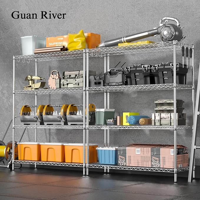 Guan River 4-Shelf Adjustable Metal Shelf Wire Shelving Unit Heavy Duty Storage - Image 8