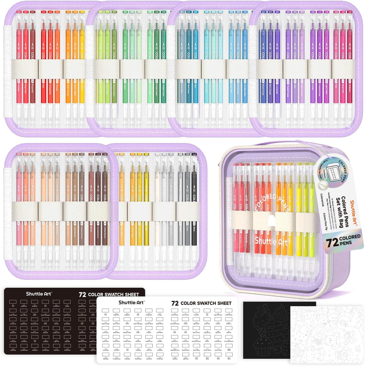 shuttle art colored pens, 72 vibrant colors cute, main product view