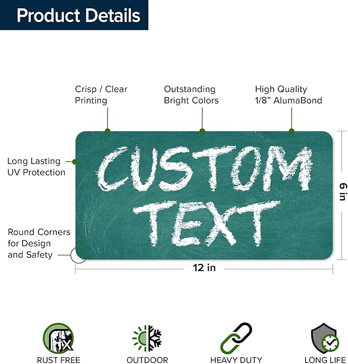 Custom Sign, Custom Street Sign, 11 Font Colors, 13 Font Styles, 4 Hole Options - Image 6