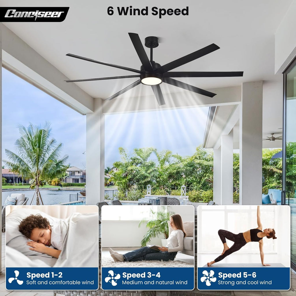 modern ceiling fans with lights, 72 inch ceiling showing dimensions