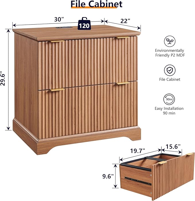 JXQTLINGMU 2 Drawer File Cabinet - Image 2