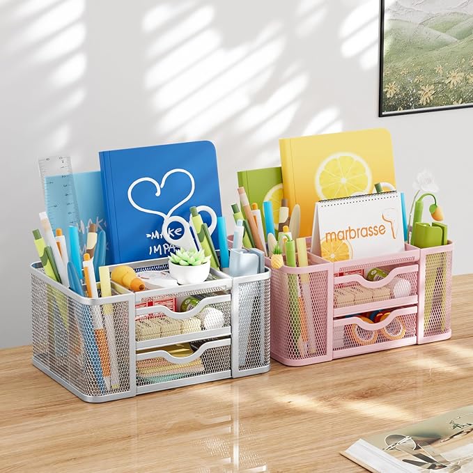Marbrasse Mesh Desk Organizer, Pen Organizer - Image 3